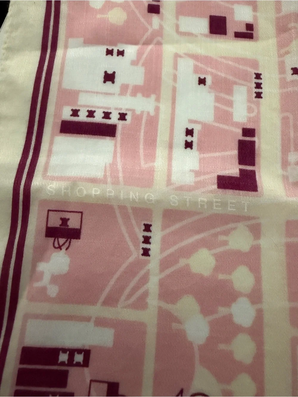 Vintage Celine Paris Cotton Scarf – Novelty “Shopping Street” Map Print